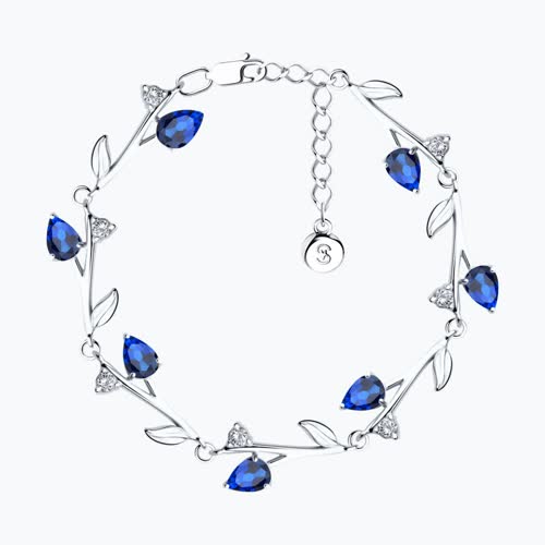 Браслет из серебра с синими фианитами из серебро