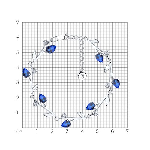 Браслет из серебра с синими фианитами из серебро — вид 3