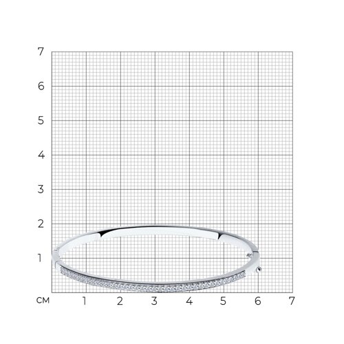 Белый браслет из серебра с фианитами из серебро — вид 5