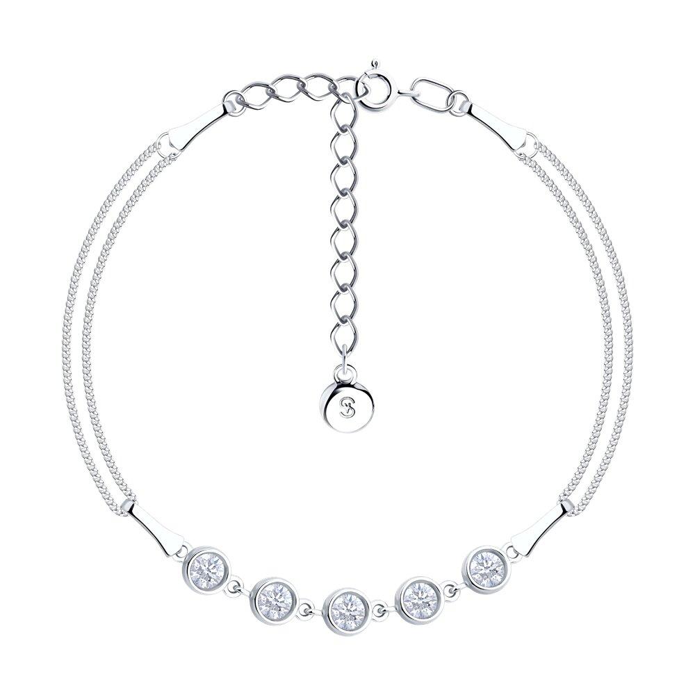 Браслет из серебра с фианитами - видео на модели