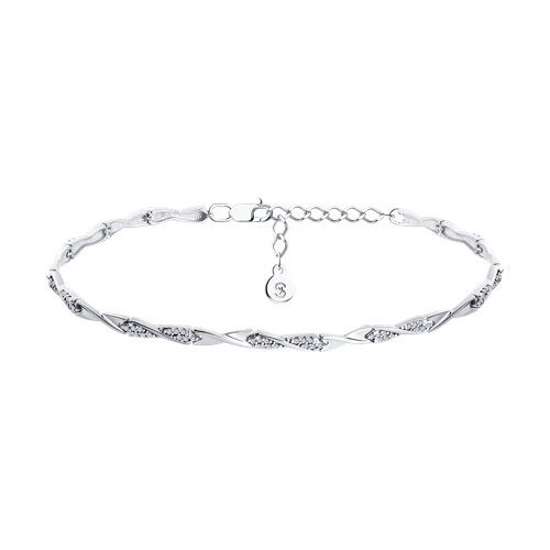 Браслет из серебра с фианитами