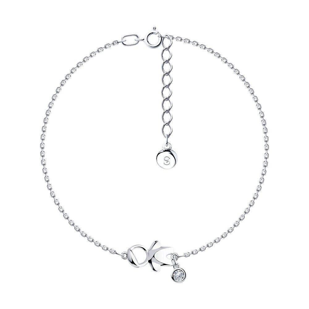 Браслет из серебра с фианитом - видео на модели