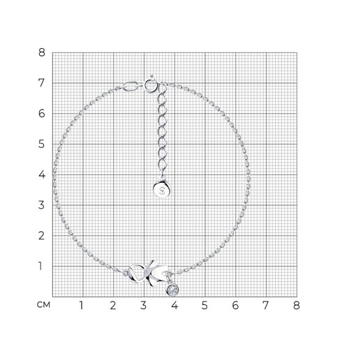 Браслет из серебра с фианитом из серебро — вид 5