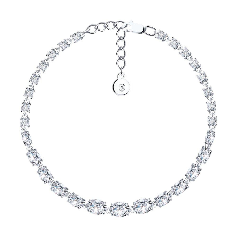 Браслет из серебра с фианитами - видео на модели