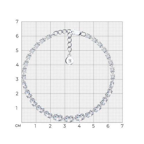 Браслет из серебра с фианитами из серебро — вид 5