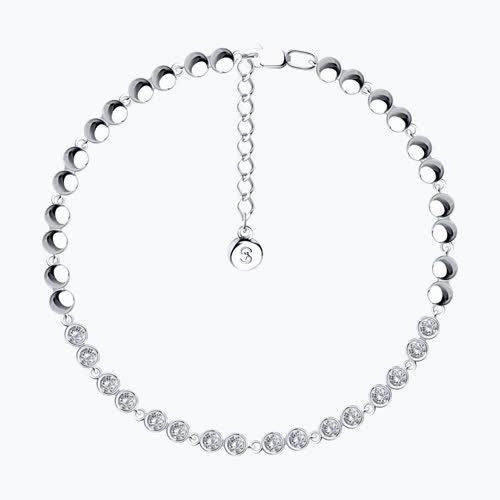 Браслет из серебра с фианитами - видео на модели