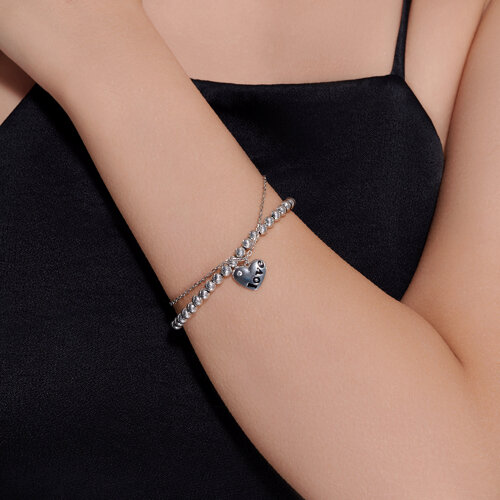 Браслет из серебра с эмалью и фианитом из серебро — вид 5