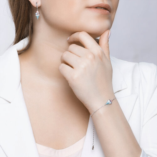 Браслет из серебра с эмалью и фианитами из серебро — вид 5