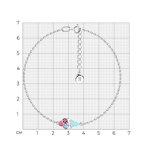Браслет из серебра с эмалью и фианитами из серебро — вид 6