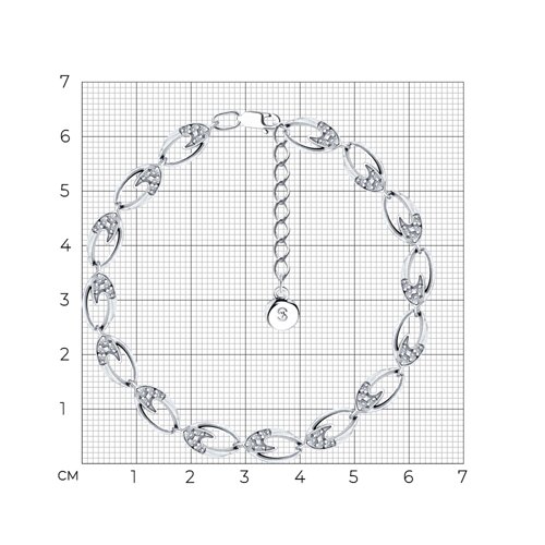 Браслет из серебра с фианитами из серебро — вид 5