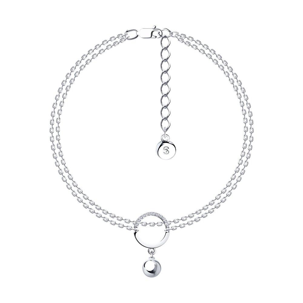 Браслет из серебра с фианитами - видео на модели