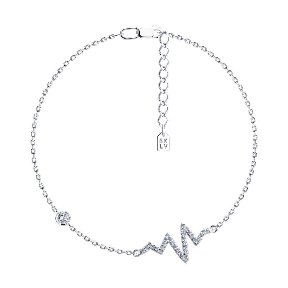 Браслет из серебра с фианитами - видео на модели