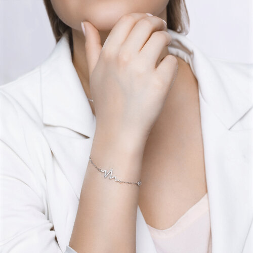 Браслет из серебра с фианитами из серебро — вид 3