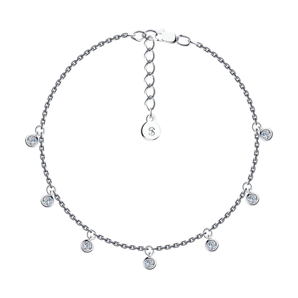 Браслет из серебра с фианитами - видео на модели