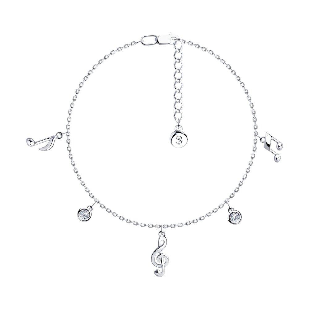 Браслет из серебра с фианитами - видео на модели