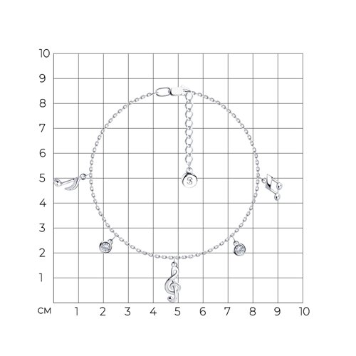 Браслет из серебра с фианитами из серебро — вид 6