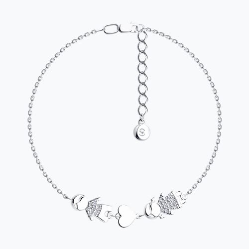 Браслет из серебра с фианитами - видео на модели