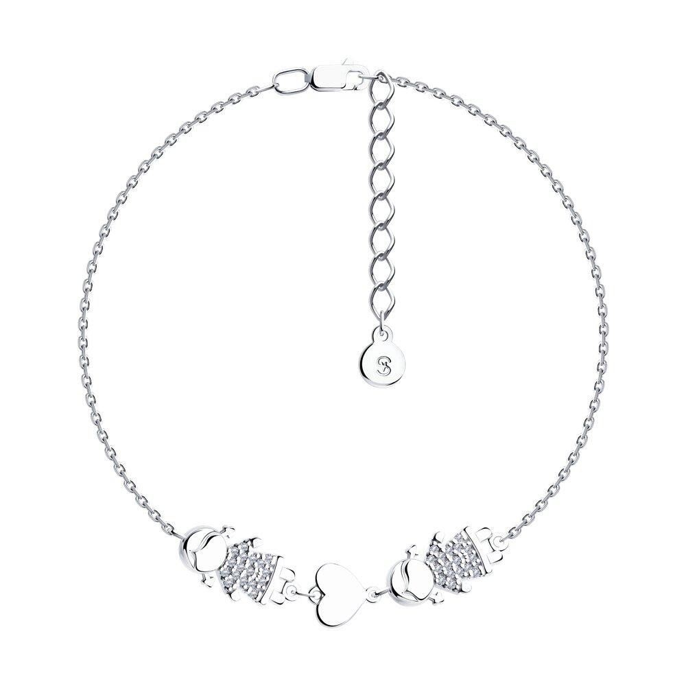 Браслет из серебра с фианитами - видео на модели