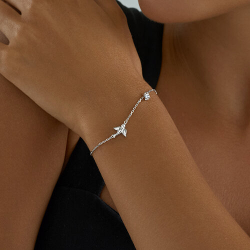 Браслет из серебра с фианитом из серебро — вид 3