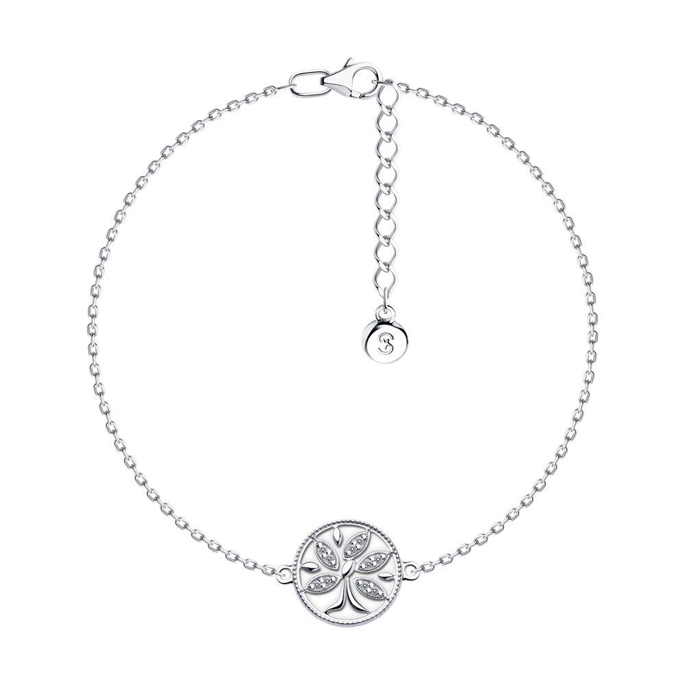 Браслет из серебра с фианитами и эмалью - видео на модели