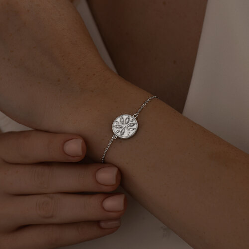 Браслет из серебра с фианитами и эмалью из серебро — вид 3