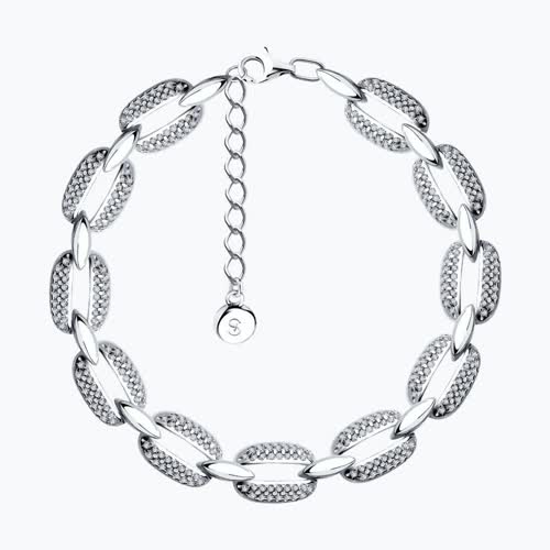 Браслет из серебра с фианитами - видео на модели