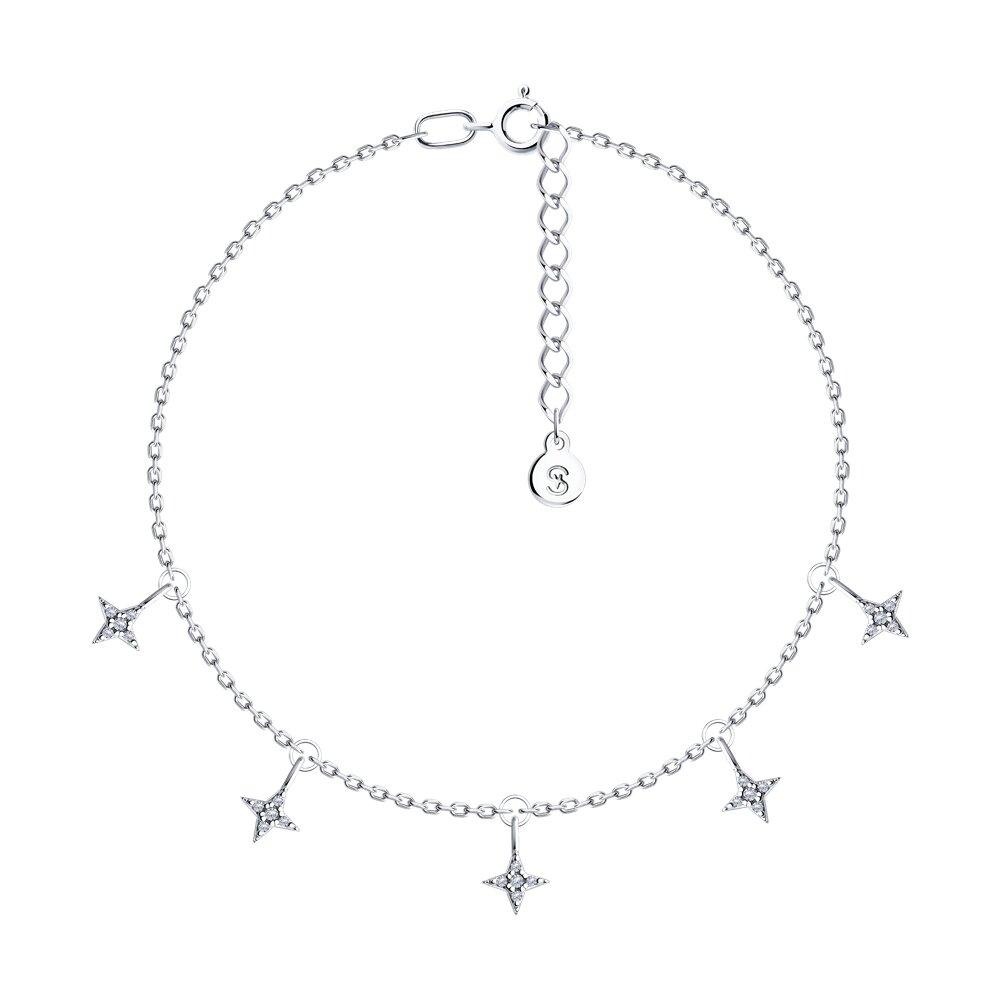 Браслет из серебра с фианитами