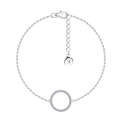 Браслет из серебра с фианитами