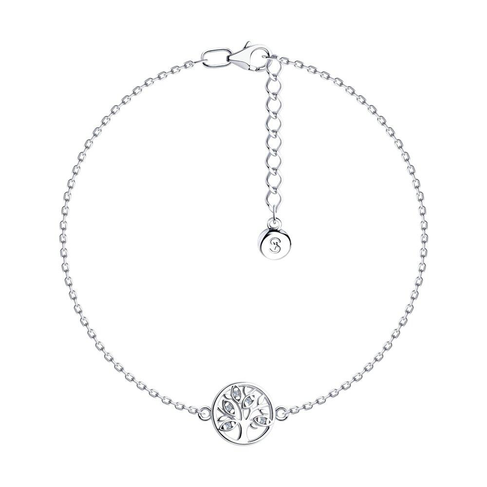 Браслет из серебра с фианитами - видео на модели