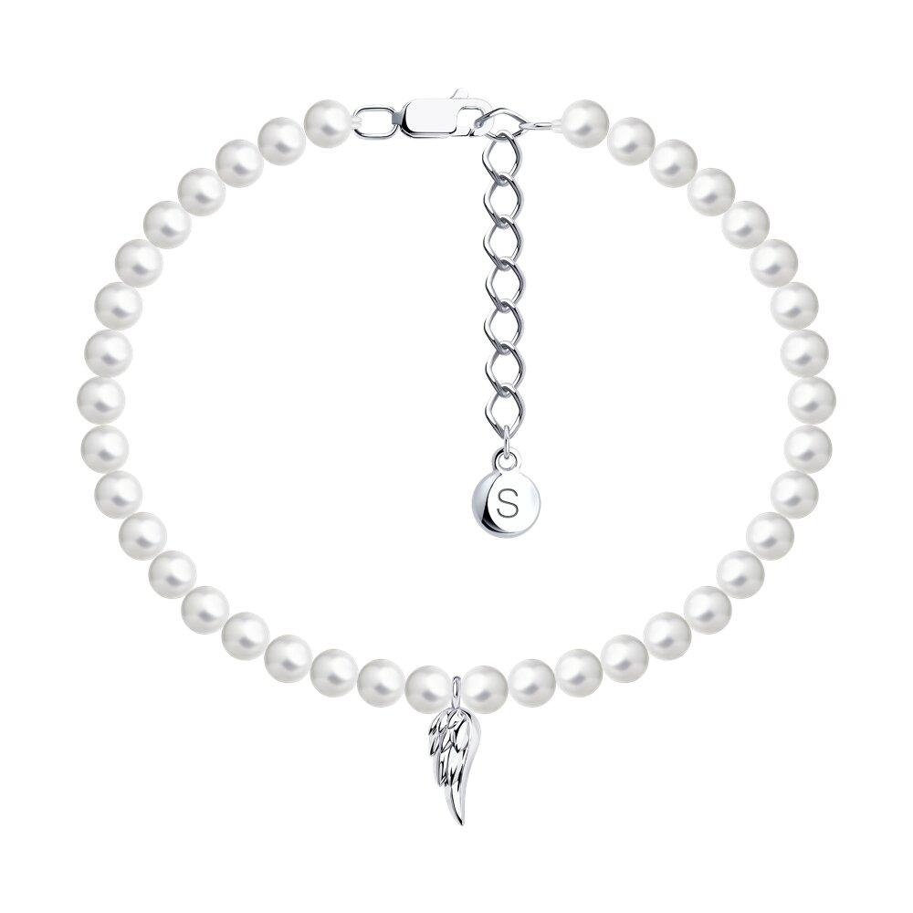 Браслет из серебра с жемчугом - видео на модели