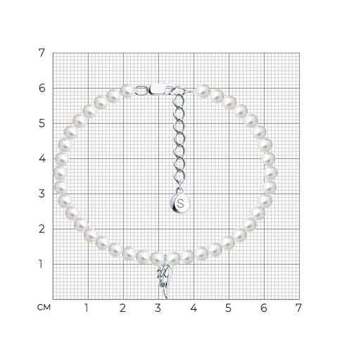 Браслет из серебра с жемчугом из серебро — вид 4