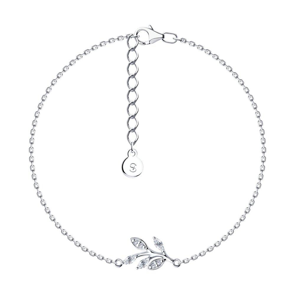 Браслет из серебра с фианитами - видео на модели