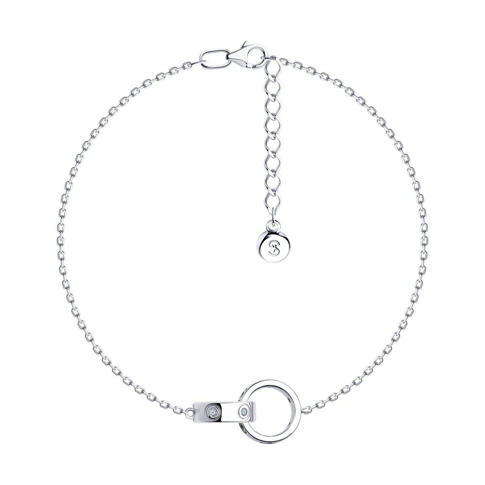 Браслет из серебра с фианитами - видео на модели