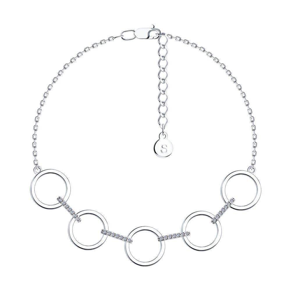 Браслет из серебра с фианитами - видео на модели