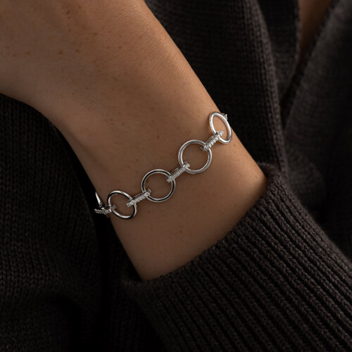 Браслет из серебра с фианитами из серебро — вид 3