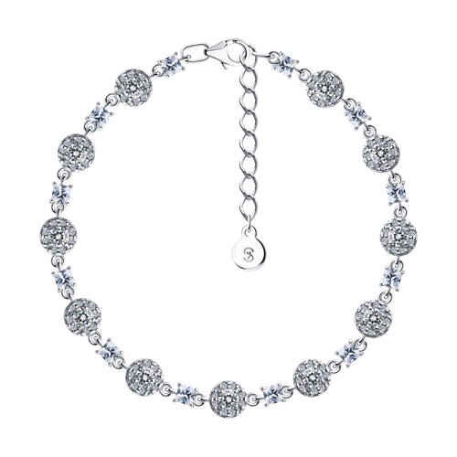 Браслет из серебра с фианитами из серебро