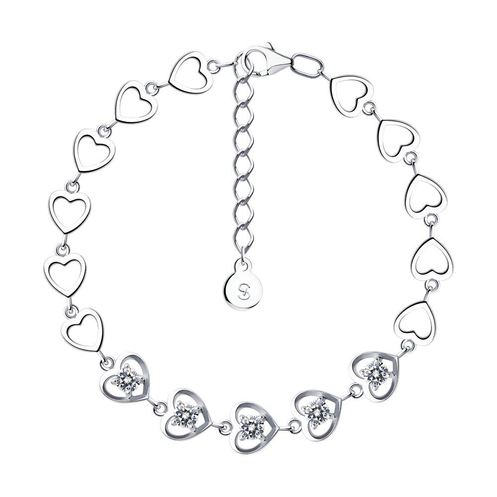 Браслет из серебра с фианитами - видео на модели