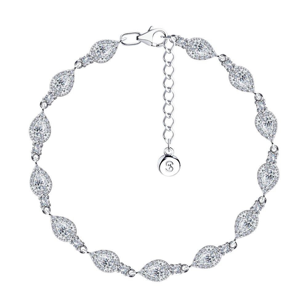 Браслет из серебра с фианитами - видео на модели