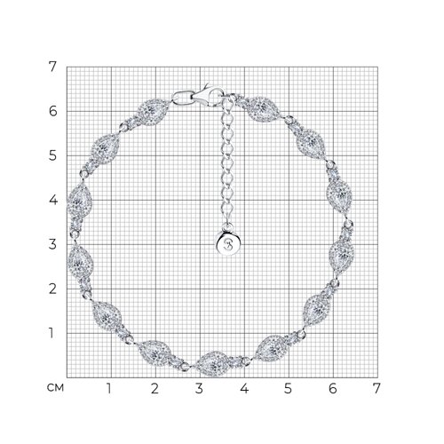 Браслет из серебра с фианитами из серебро — вид 6