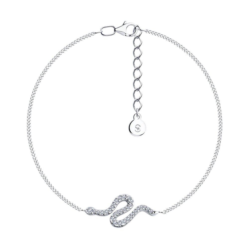 Браслет из серебра с фианитами - видео на модели