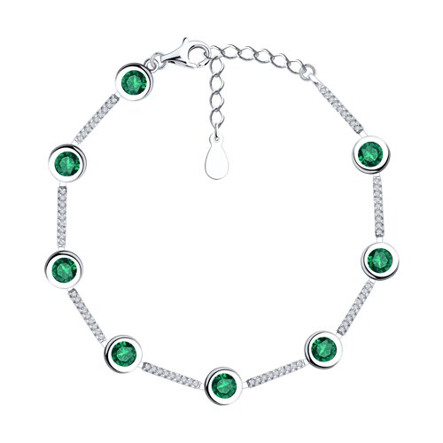 Браслет из серебра с фианитами - видео на модели