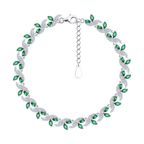 Браслет из серебра с фианитами - видео на модели