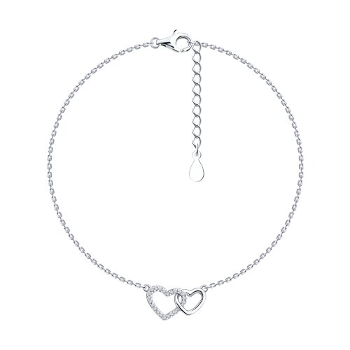 Браслет из серебра с фианитами - видео на модели