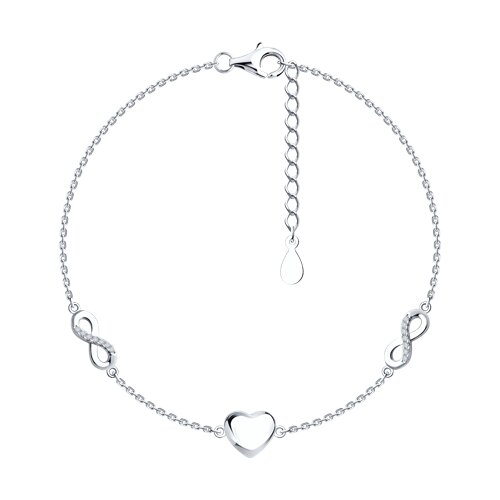 Браслет из серебра с фианитами - видео на модели