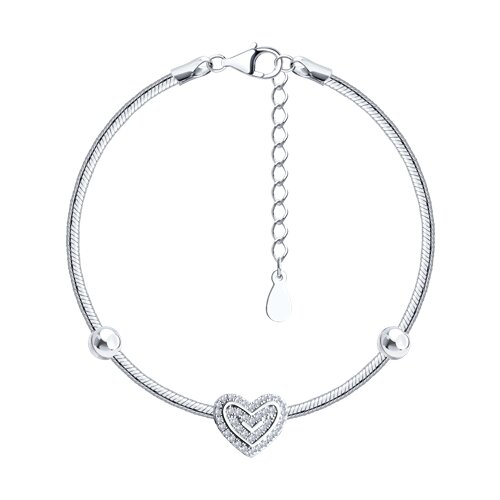 Браслет из серебра с фианитами - видео на модели