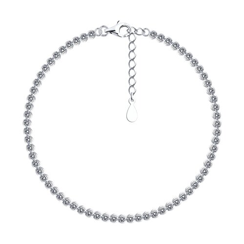 Браслет из серебра с фианитами - видео на модели