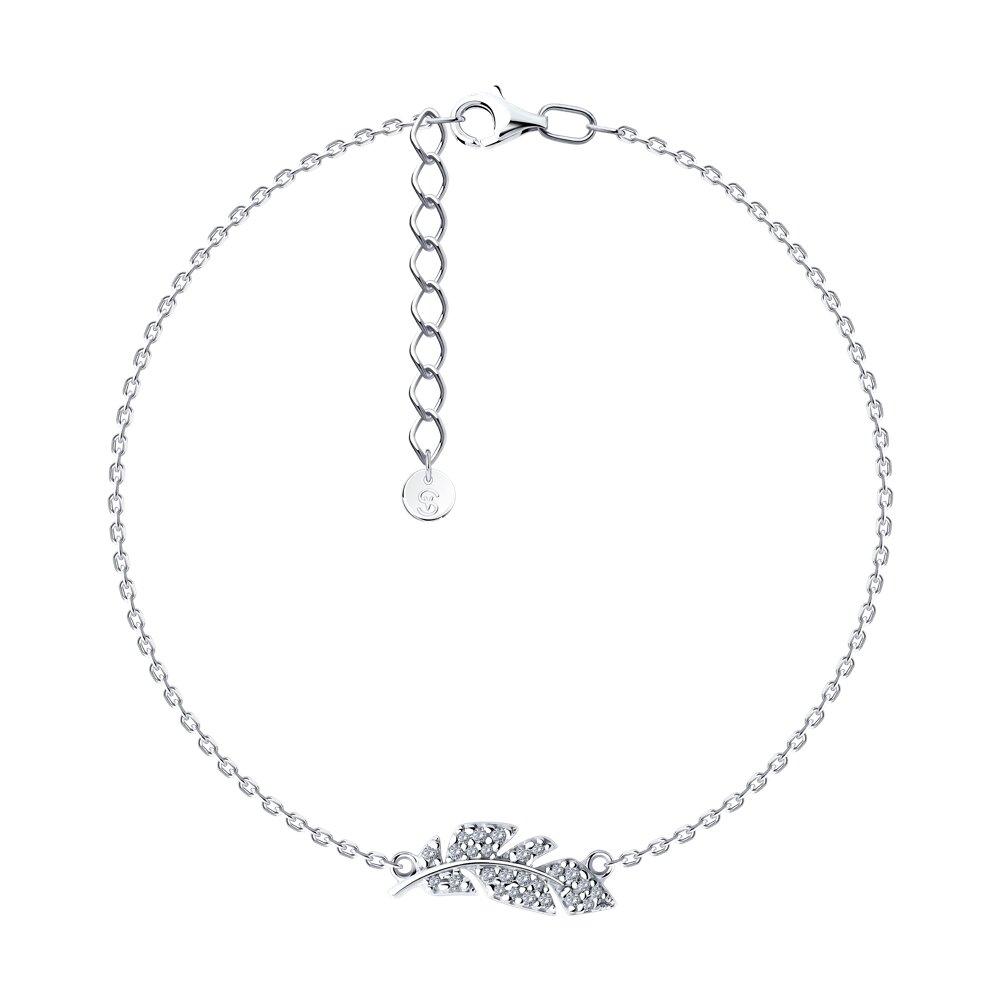 Браслет из серебра с фианитами - видео на модели