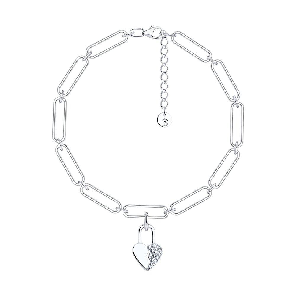 Браслет из серебра с фианитами - видео на модели