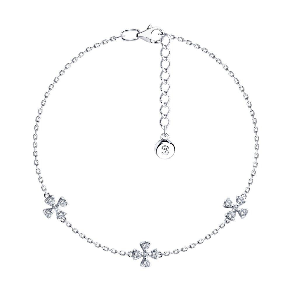 Браслет из серебра с фианитами - видео на модели