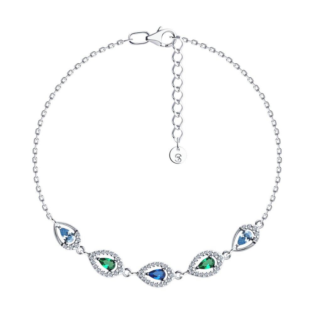 Браслет из серебра с фианитами - видео на модели